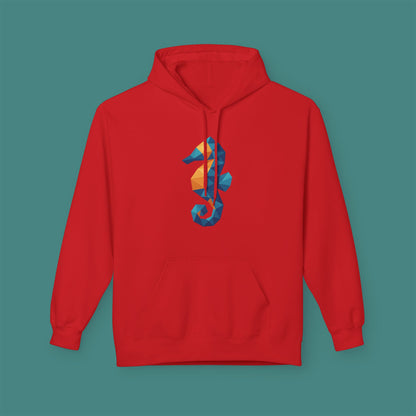Geometric Polygon Seahorse Fleece Unisex Hoodie