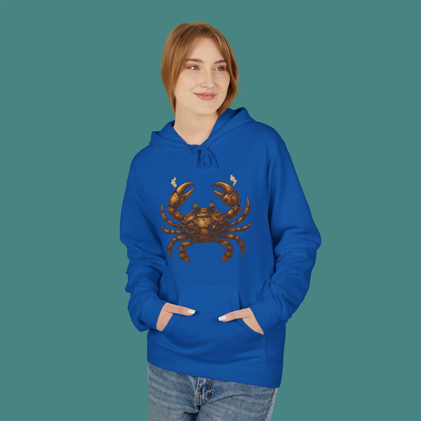 Steampunk Mechanical Crab Fleece Unisex Hoodie