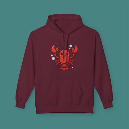 Cartoon Cute Lobster Fleece Unisex Hoodie