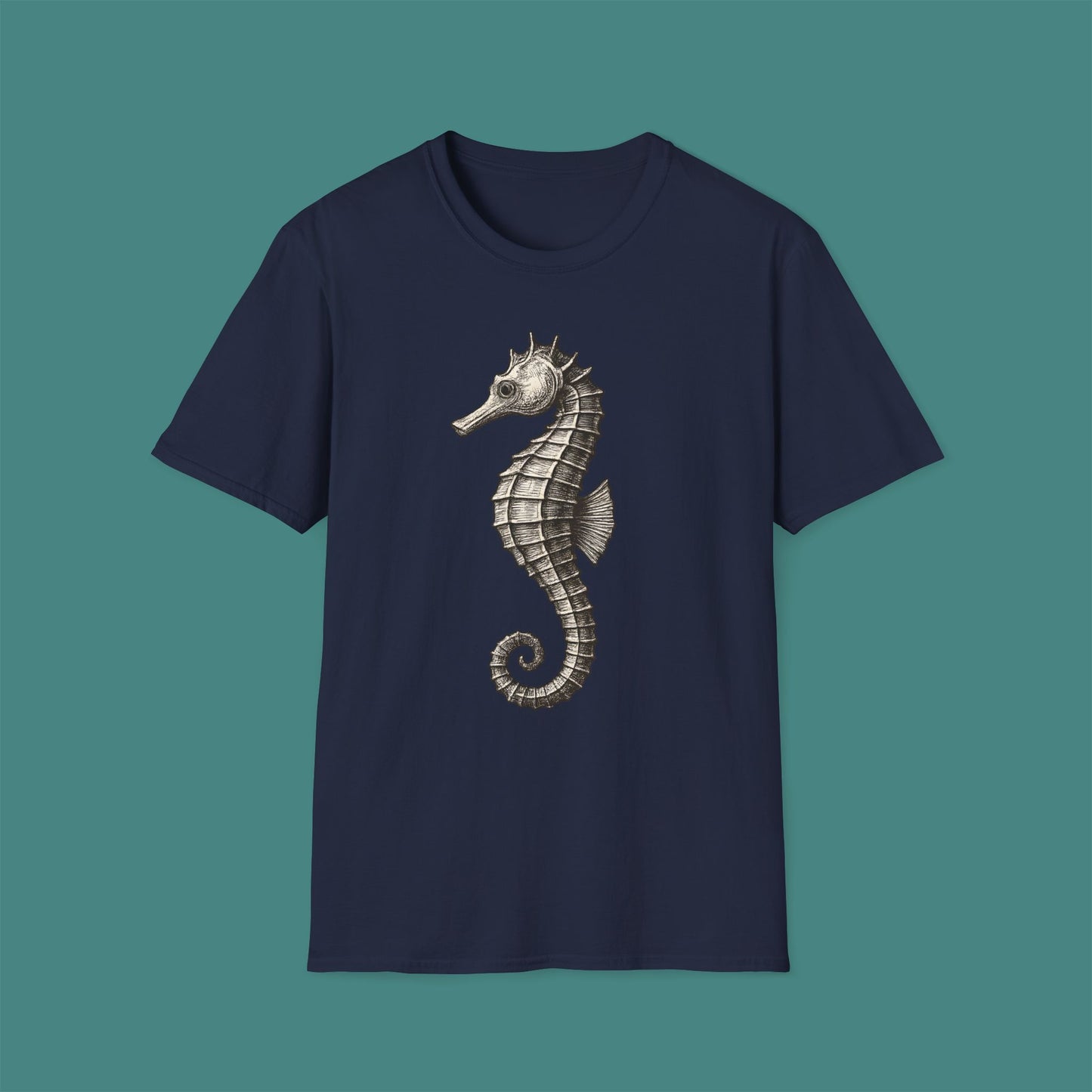 Vintage Etching Seahorse Unisex T-Shirt