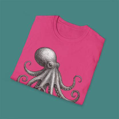 Vintage Etching Octopus Unisex T-Shirt