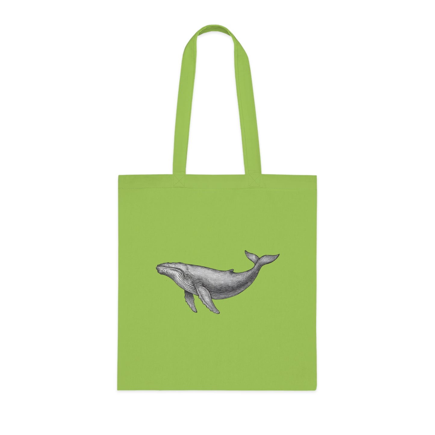 Vintage Etching Whale Tote Bag