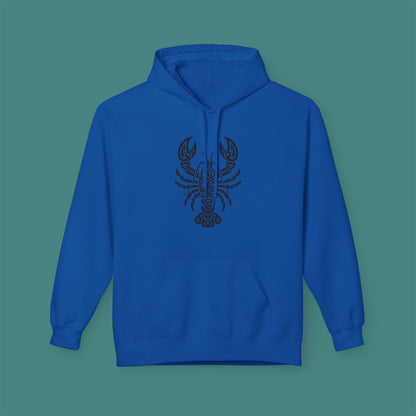 Tribal Tattoo Lobster Fleece Unisex Hoodie