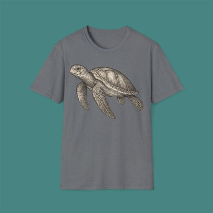 Vintage Etching Turtle Unisex T-Shirt