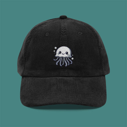 Cartoon Cute Jellyfish Corduroy Embroidered Cap