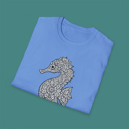 Intricate Mandala Seahorse Unisex T-Shirt
