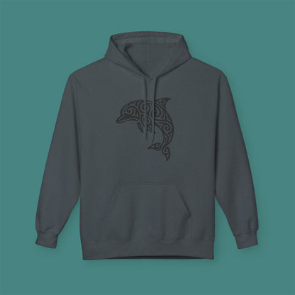 Tribal Tattoo Dolphin Fleece Unisex Hoodie