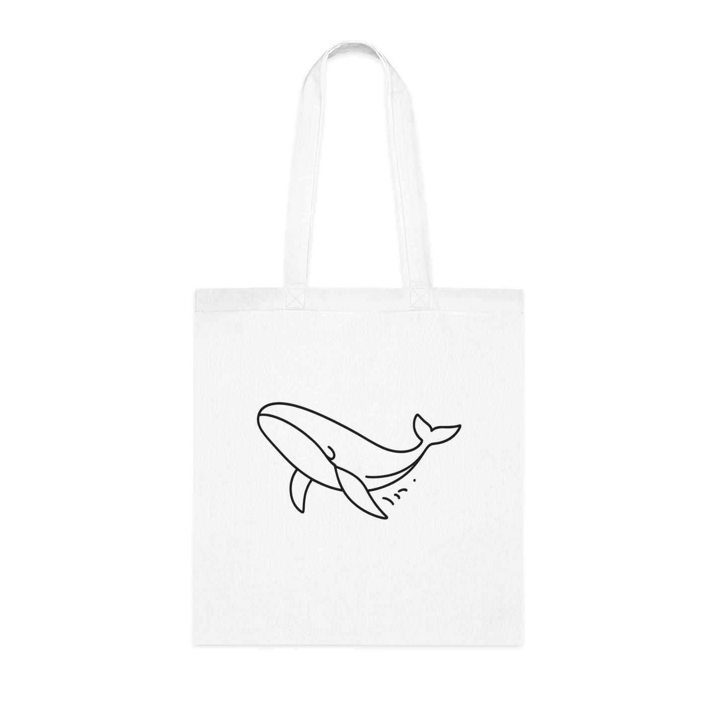 Minimalist Line Art Whale Tote Bag