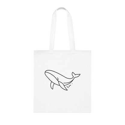Minimalist Line Art Whale Tote Bag