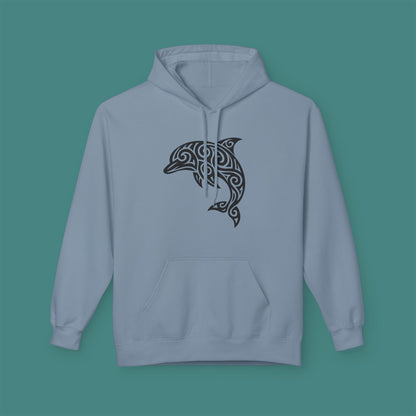 Tribal Tattoo Dolphin Fleece Unisex Hoodie