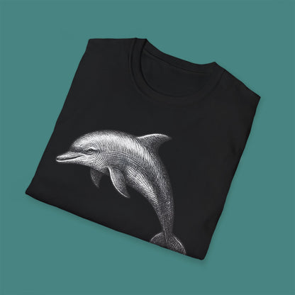 Vintage Etching Dolphin Unisex T-Shirt