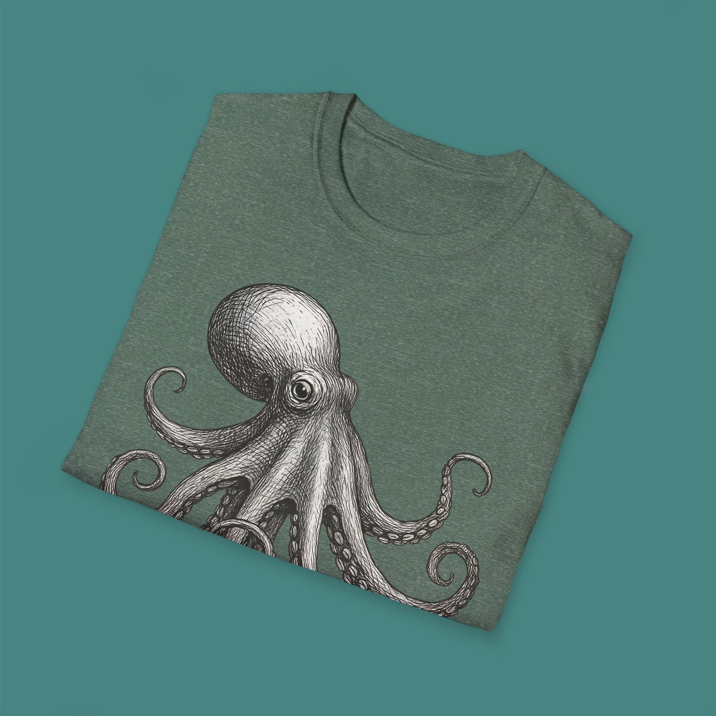 Vintage Etching Octopus Unisex T-Shirt