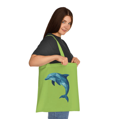 Geometric Polygon Dolphin Tote Bag