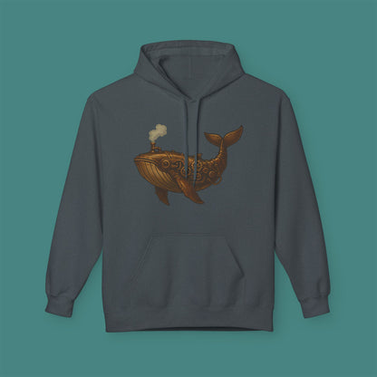 Steampunk Mechanical Whale Fleece Unisex Hoodie