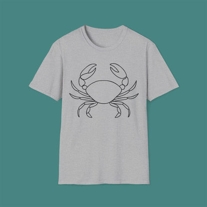 Minimalist Line Art Crab Unisex T-Shirt