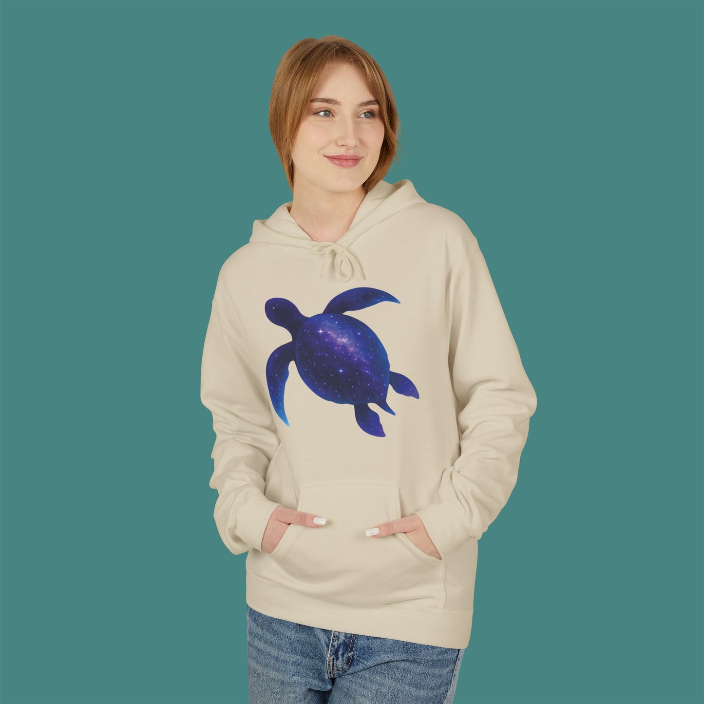 Cosmic Galaxy Turtle Fleece Unisex Hoodie