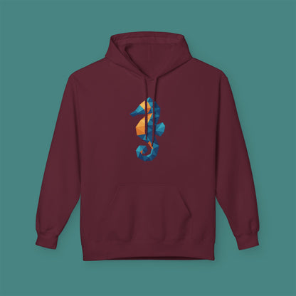 Geometric Polygon Seahorse Fleece Unisex Hoodie