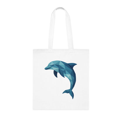 Geometric Polygon Dolphin Tote Bag