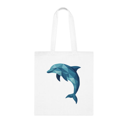 Geometric Polygon Dolphin Tote Bag