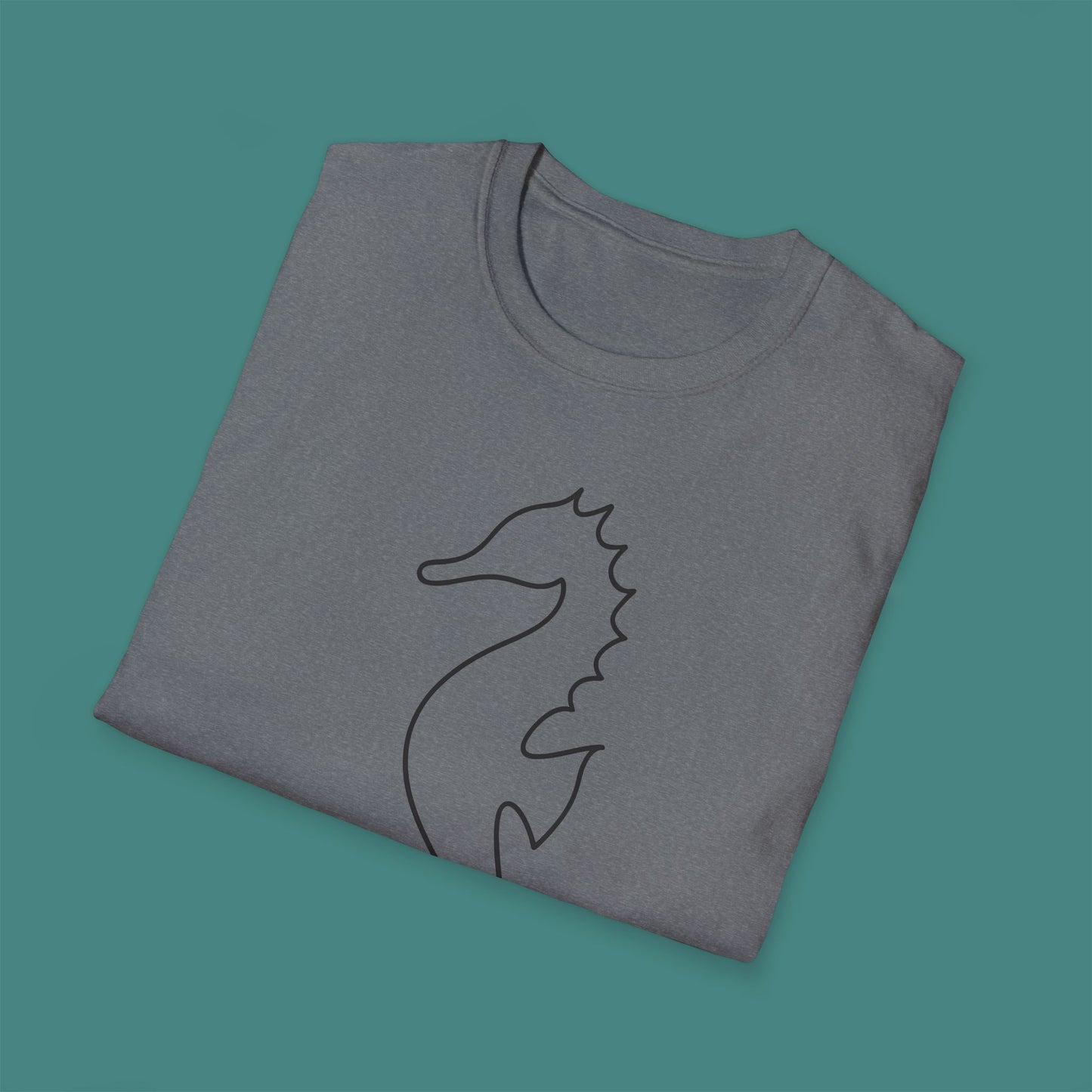 Minimalist Line Art Seahorse Unisex T-Shirt