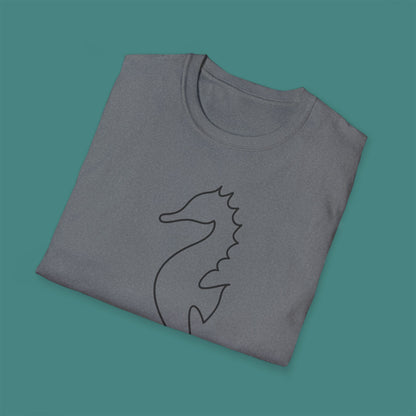 Minimalist Line Art Seahorse Unisex T-Shirt