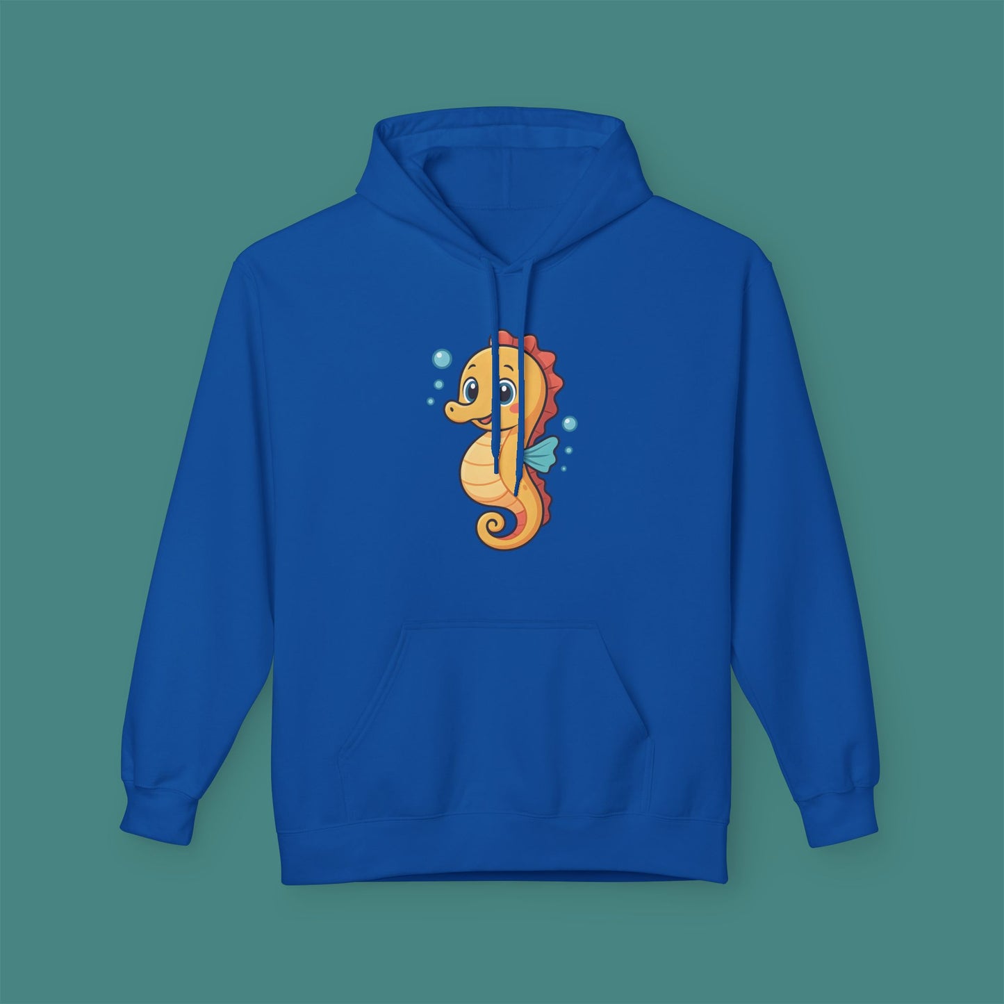 Cartoon Cute Seahorse Fleece Unisex Hoodie