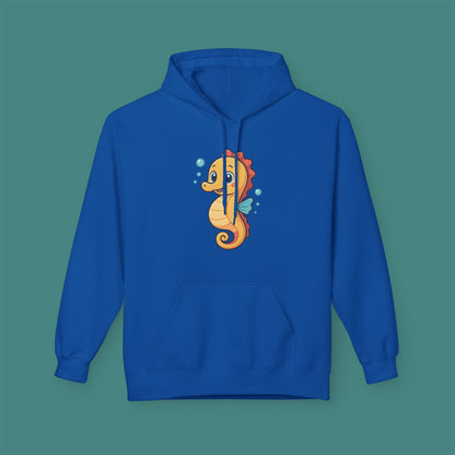 Cartoon Cute Seahorse Fleece Unisex Hoodie
