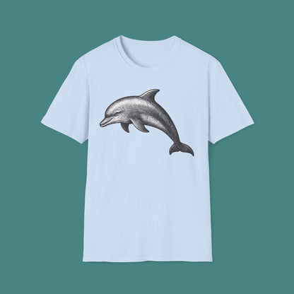 Vintage Etching Dolphin Unisex T-Shirt