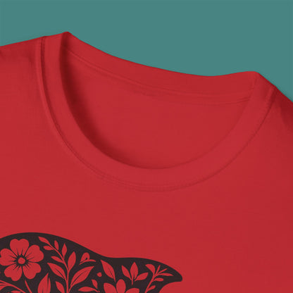Floral Dolphin Silhouette Unisex T-Shirt