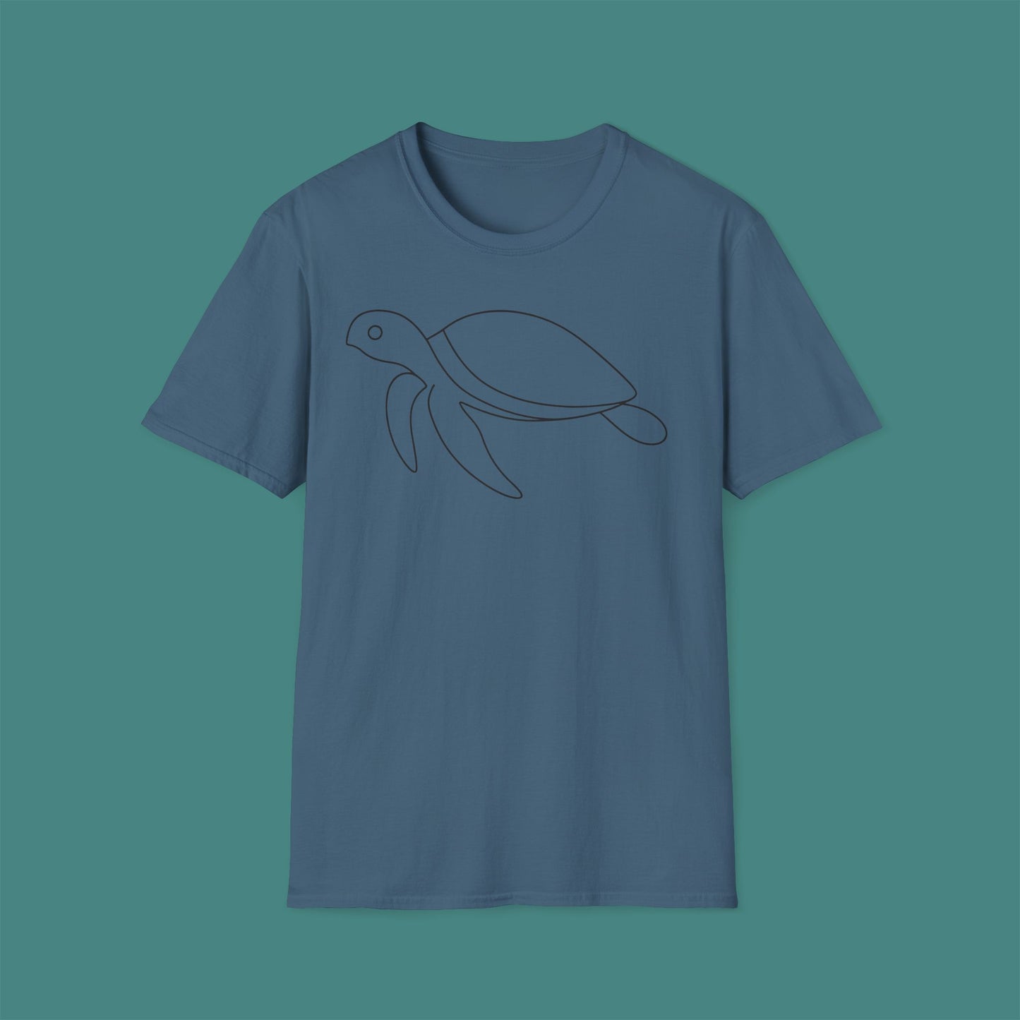 Minimalist Line Art Turtle Unisex T-Shirt