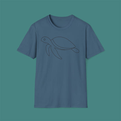 Minimalist Line Art Turtle Unisex T-Shirt