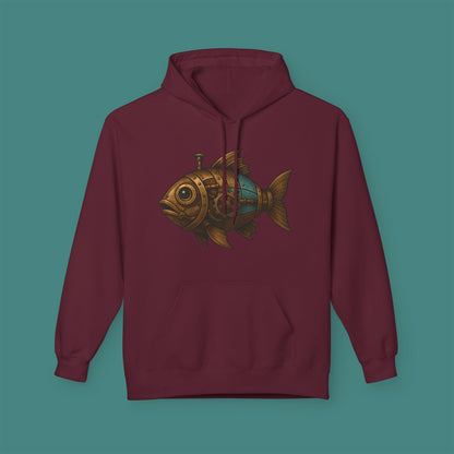 Steampunk Mechanical Fish Fleece Unisex Hoodie