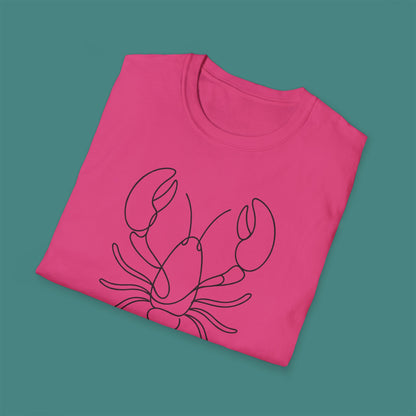 Minimalist Line Art Lobster Unisex T-Shirt