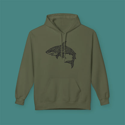 Tribal Tattoo Shark Fleece Unisex Hoodie
