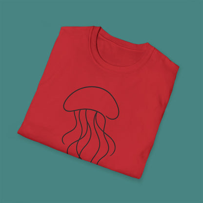 Minimalist Line Art Jellyfish Unisex T-Shirt