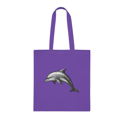 Vintage Etching Dolphin Tote Bag