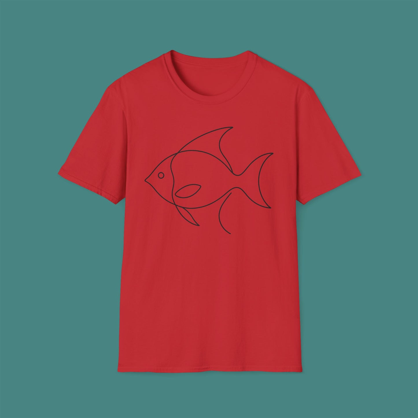 Minimalist Line Art Fish Unisex T-Shirt