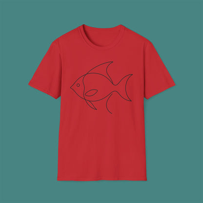 Minimalist Line Art Fish Unisex T-Shirt