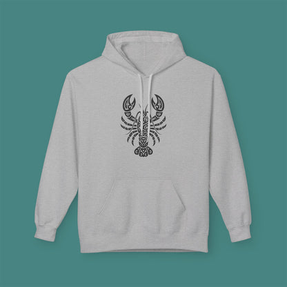 Tribal Tattoo Lobster Fleece Unisex Hoodie