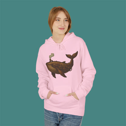 Steampunk Mechanical Whale Fleece Unisex Hoodie