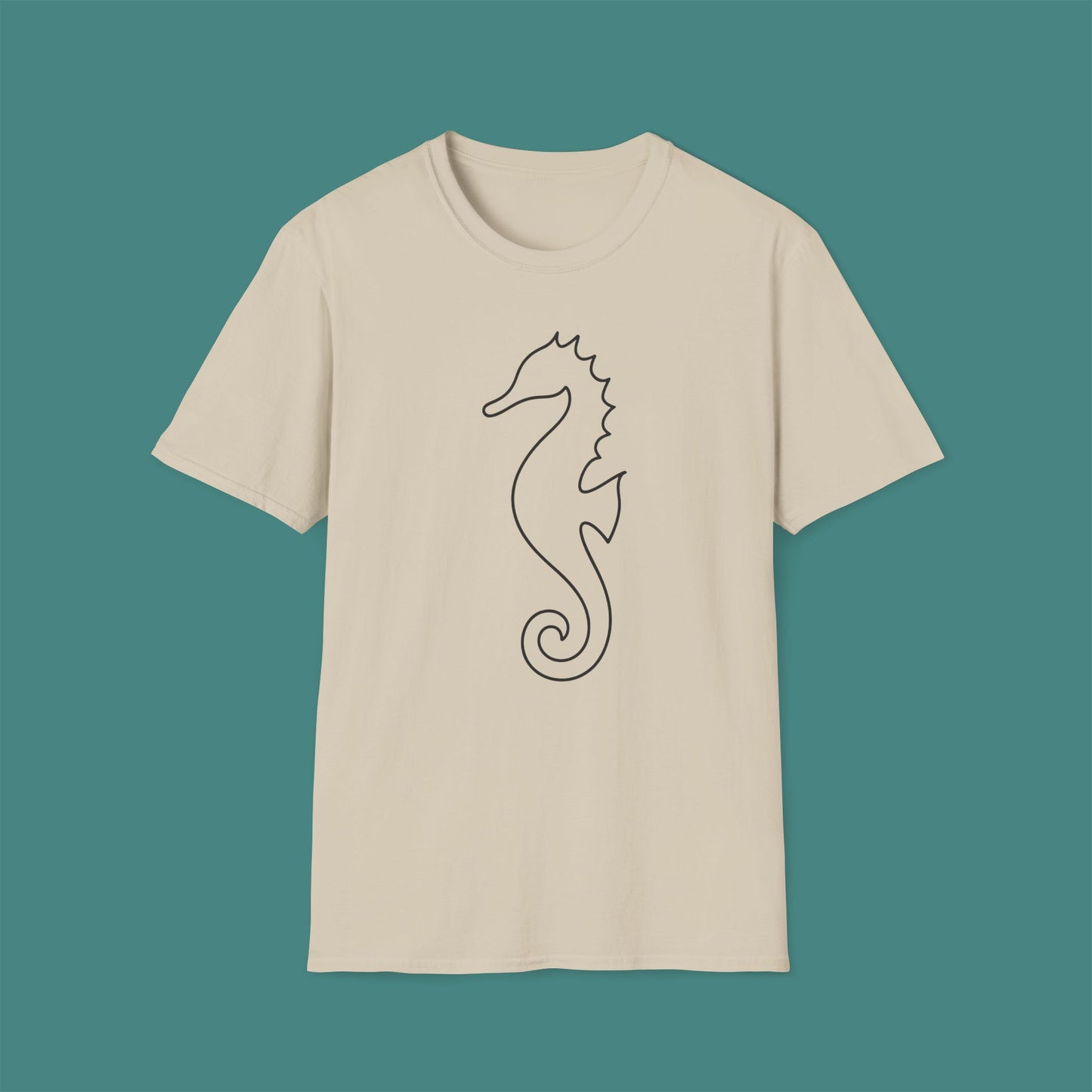 Minimalist Line Art Seahorse Unisex T-Shirt