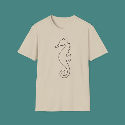 Minimalist Line Art Seahorse Unisex T-Shirt