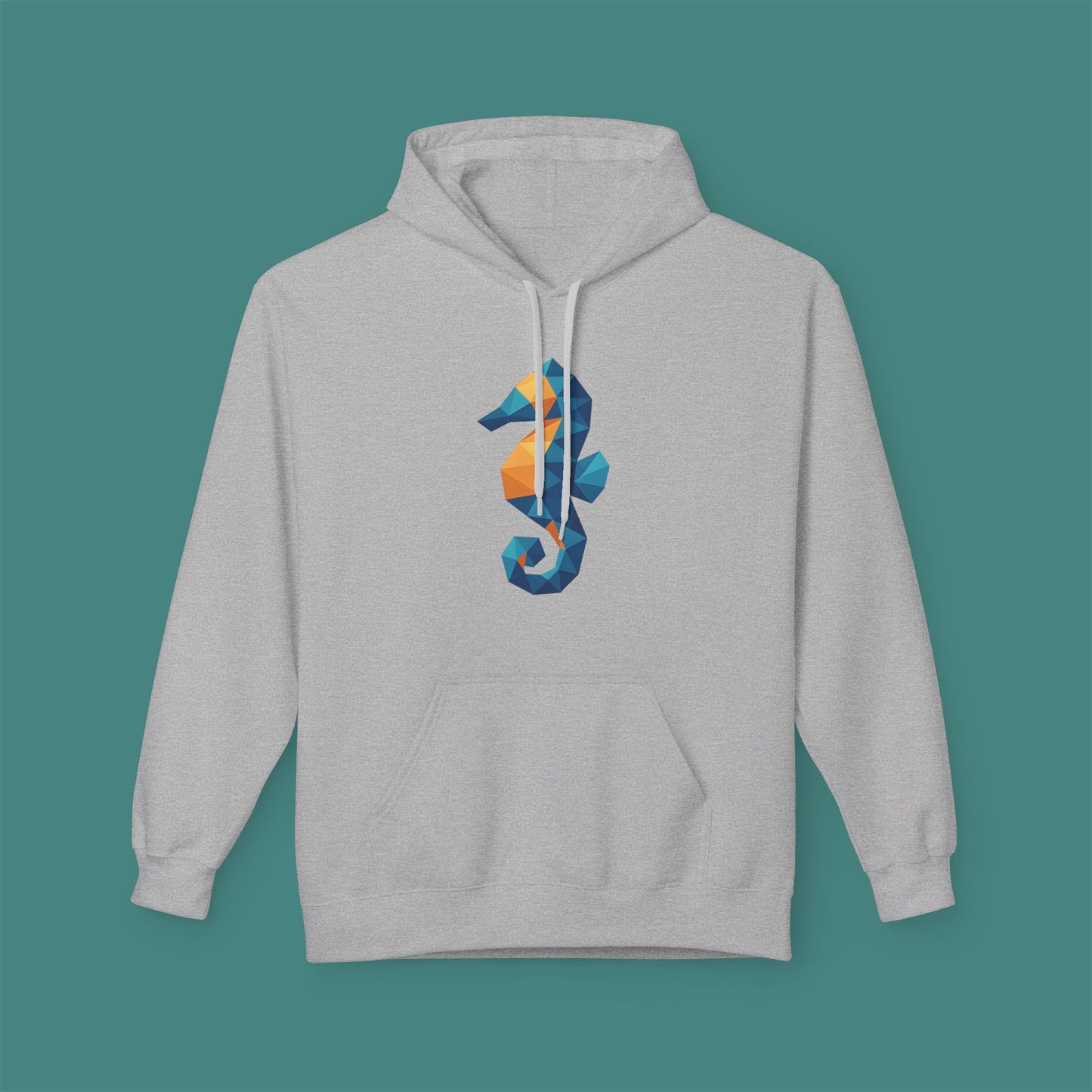 Geometric Polygon Seahorse Fleece Unisex Hoodie