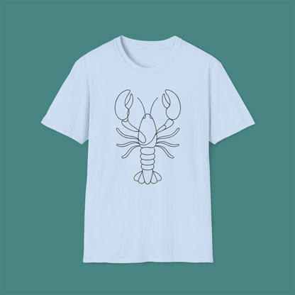 Minimalist Line Art Lobster Unisex T-Shirt