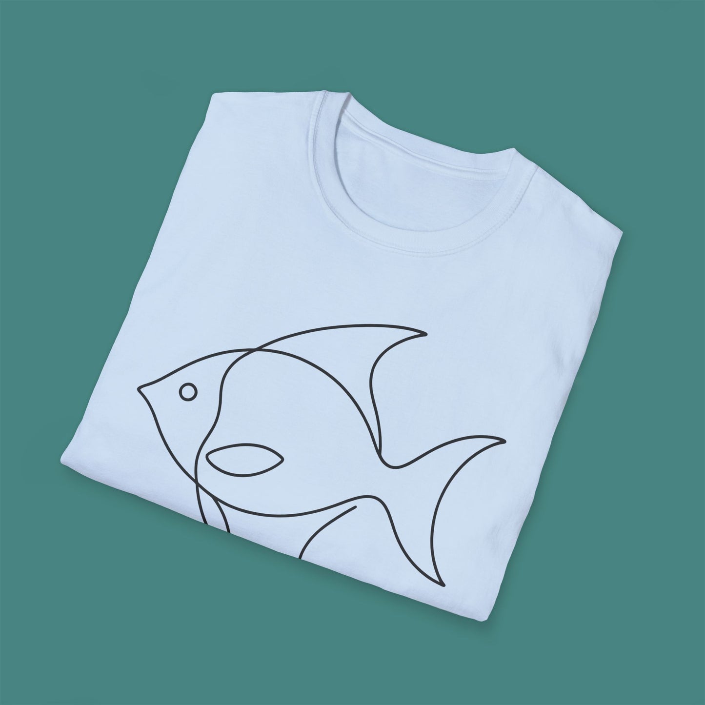 Minimalist Line Art Fish Unisex T-Shirt