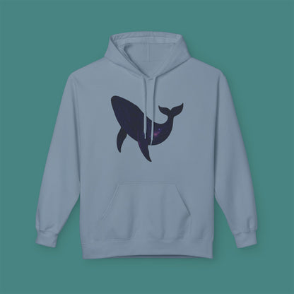 Cosmic Galaxy Whale Fleece Unisex Hoodie