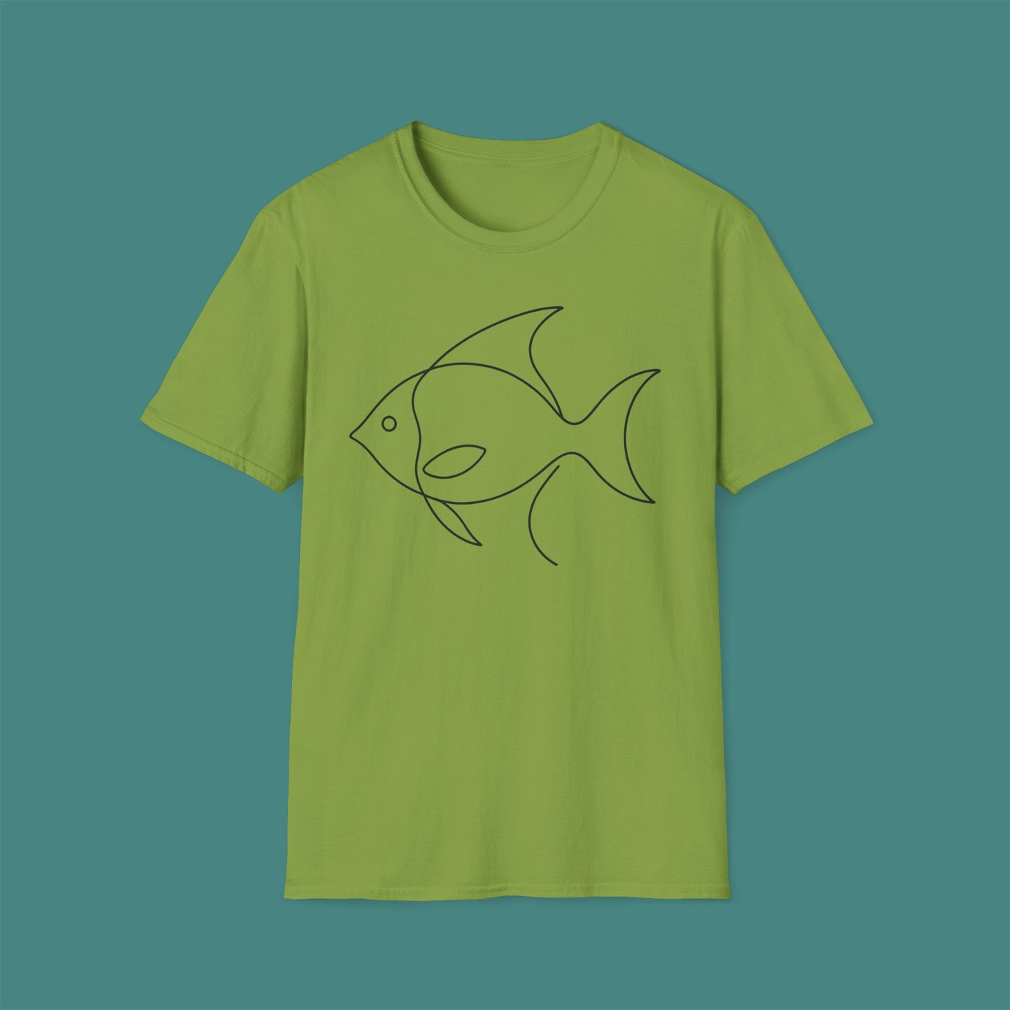 Minimalist Line Art Fish Unisex T-Shirt