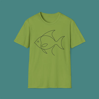 Minimalist Line Art Fish Unisex T-Shirt