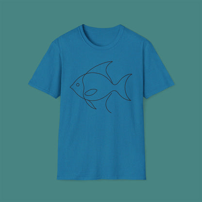 Minimalist Line Art Fish Unisex T-Shirt