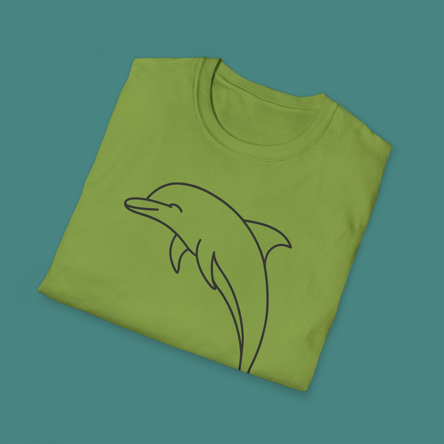 Minimalist Line Art Dolphin Unisex T-Shirt